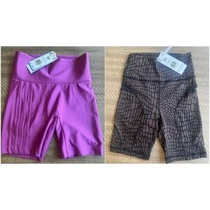NWT Bundle of 2 Adidas Biker Shorts Women’s Size XS Lilac Brown Black Activewear